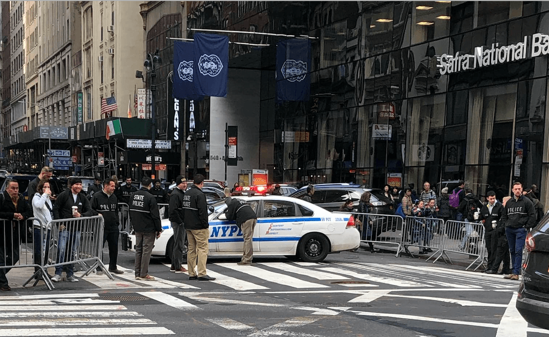 Police car used as HVM in America