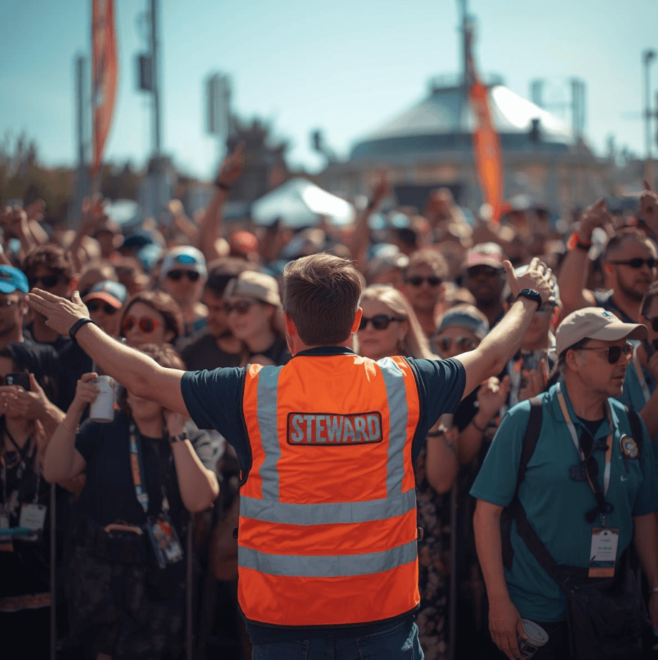 Stewards directing crowds